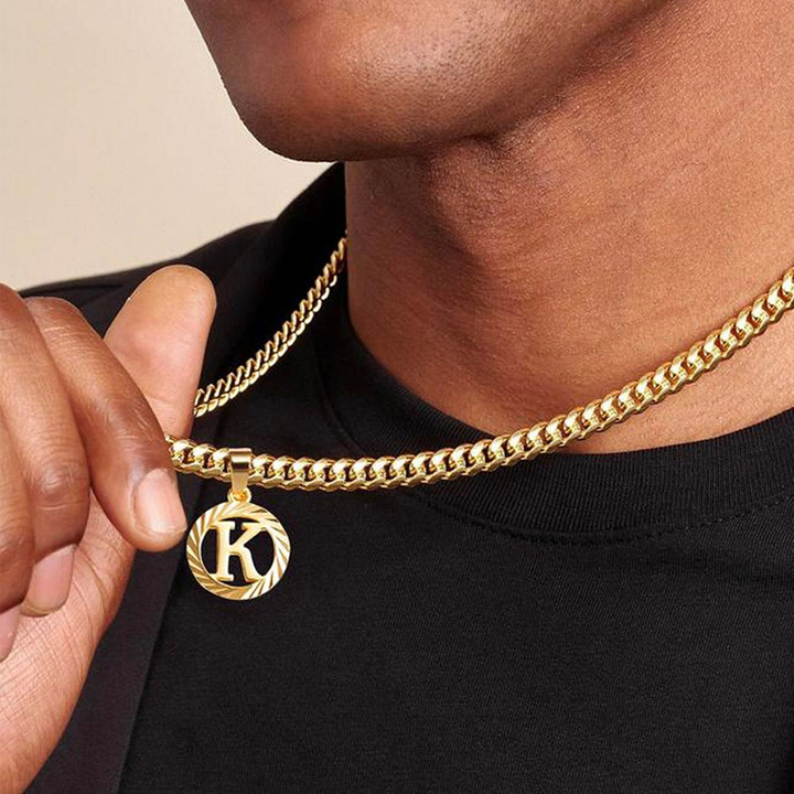 Vintage Initial Medallion Necklace