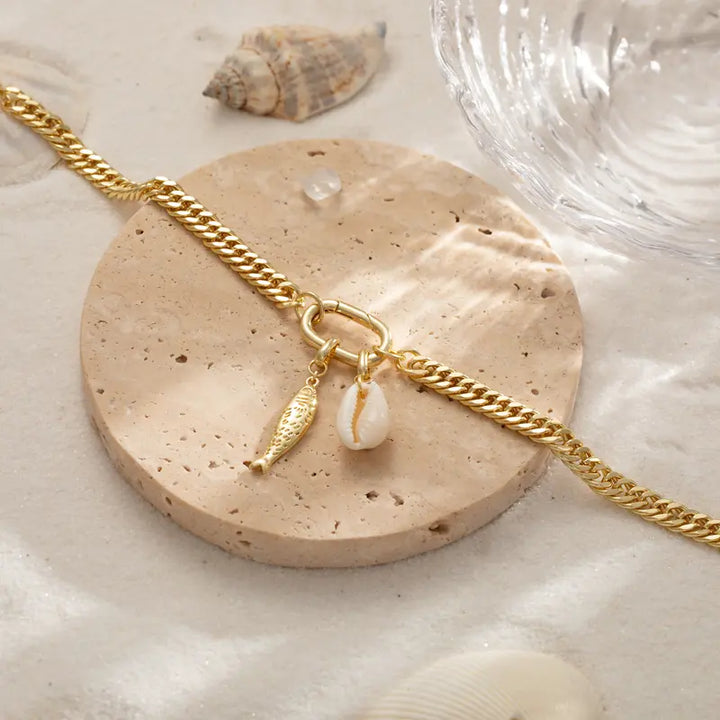 Ocean Starfish Shell Charm Anklet