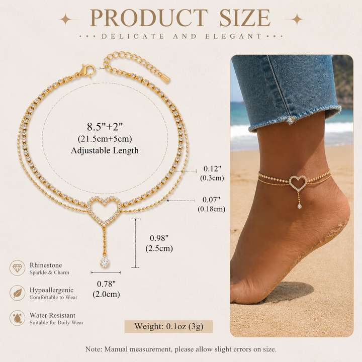 Heart Glow Pavé Anklet