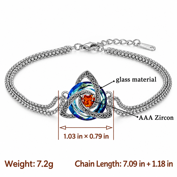 Celtic Trinity Birthstone Bracelet