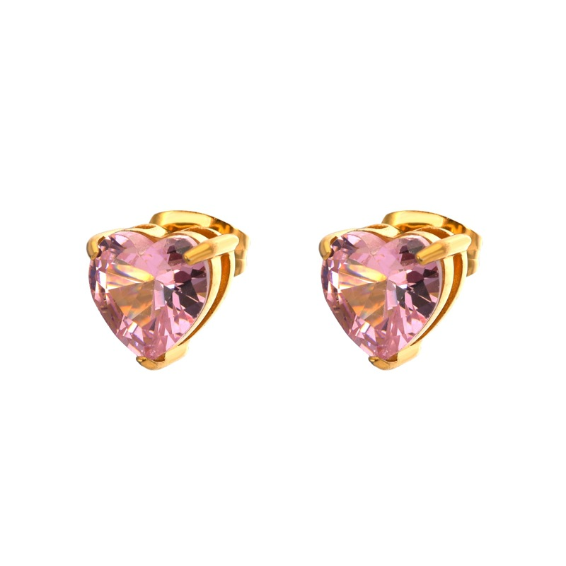 Serene Heart Birthstone Studs