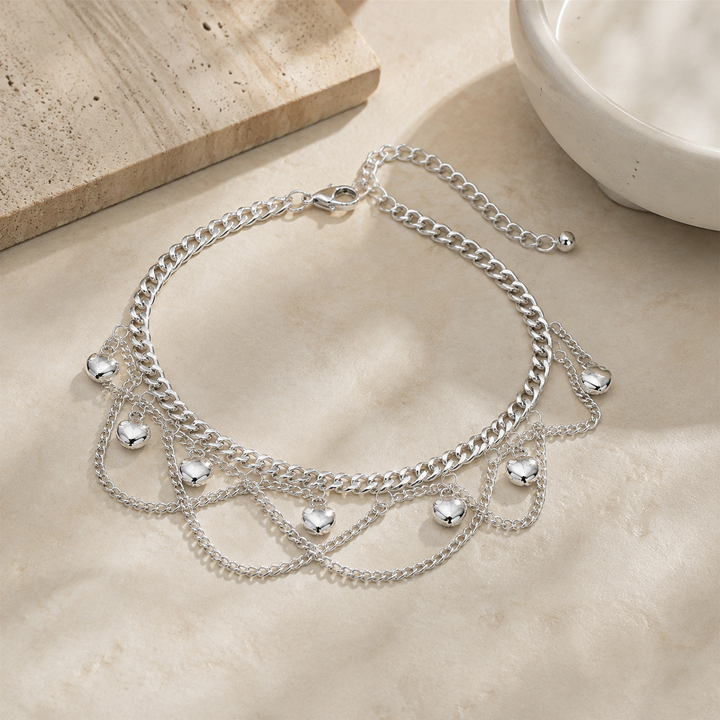 Bell Charm Layered Anklet
