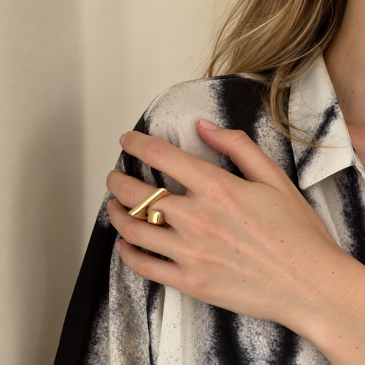 Modern Geometric Adjustable Ring