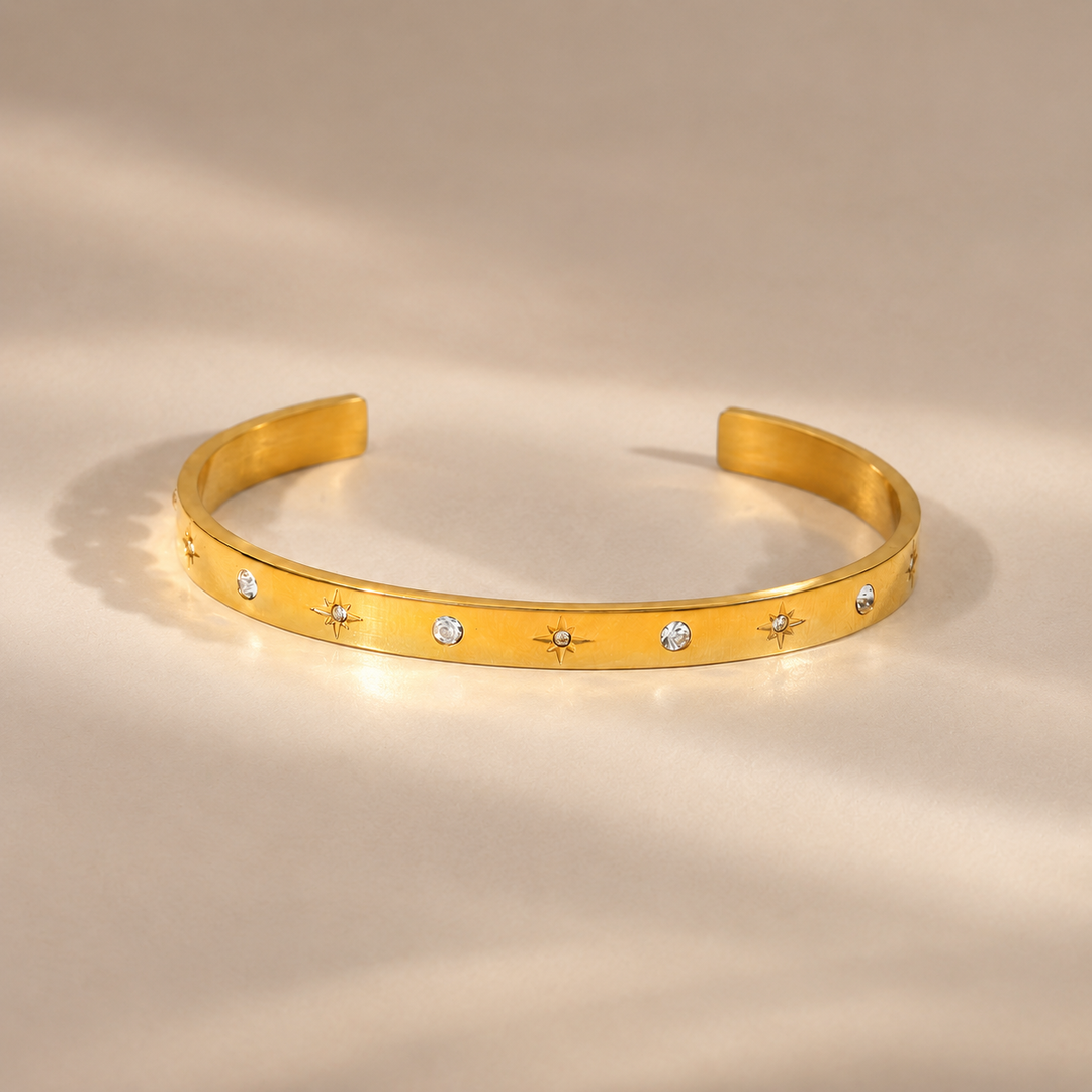 Celestial Crystal Cuff Bracelet