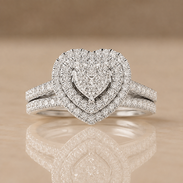 Heart Halo Duo Ring