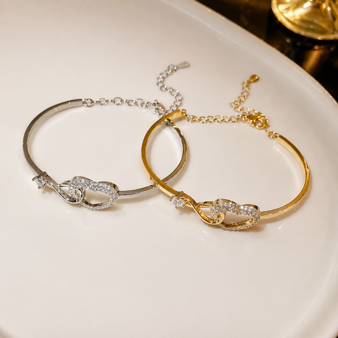 Dual Interlock Chain Bracelet Set