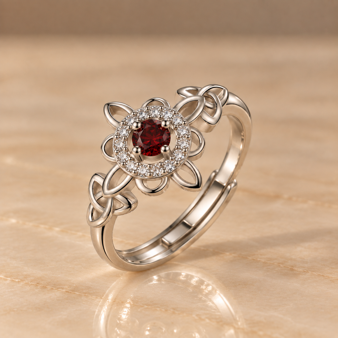 Eternal Celtic Knot Birthstone Ring