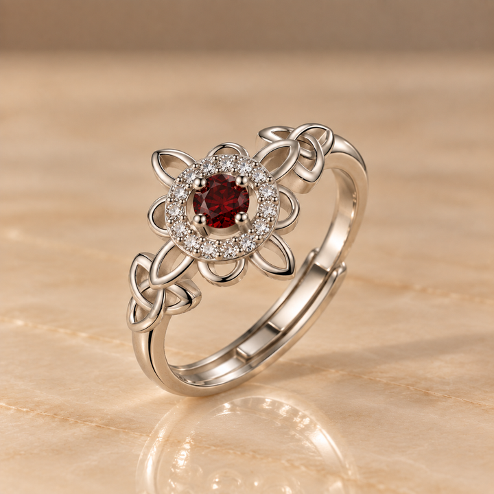 Eternal Celtic Knot Birthstone Ring