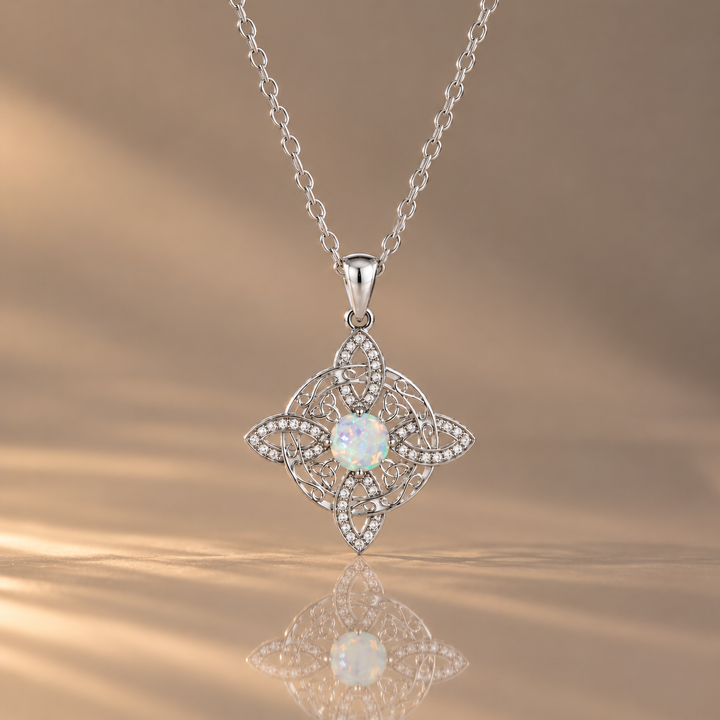Celtic Opal Knot Jewelry Set