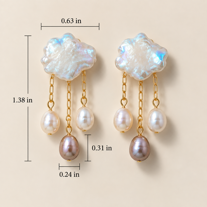 Pearl Cloud Drop Earrings