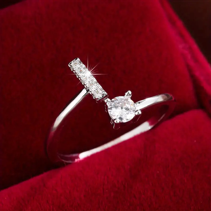 Crystal Letter Ring