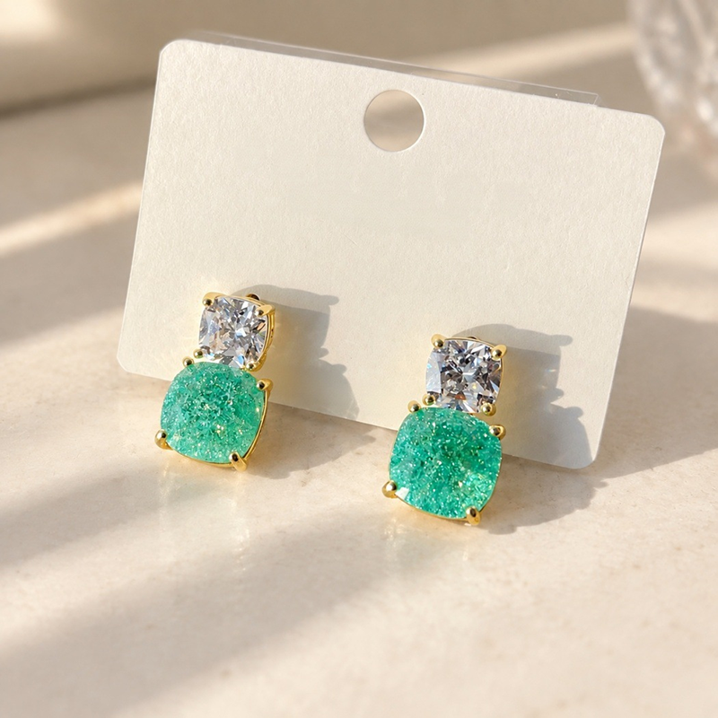 Verdant Duo Peridot Stud Earrings