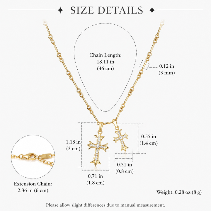 Double Cross Pendant Necklace