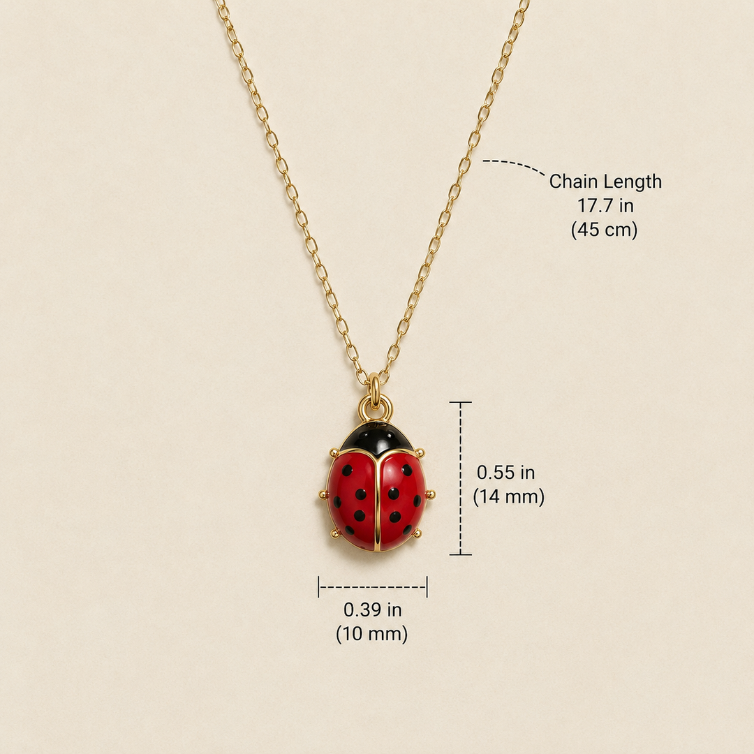 Red Ladybug Pendant Necklace