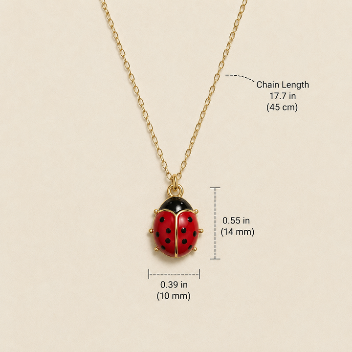 Red Ladybug Pendant Necklace