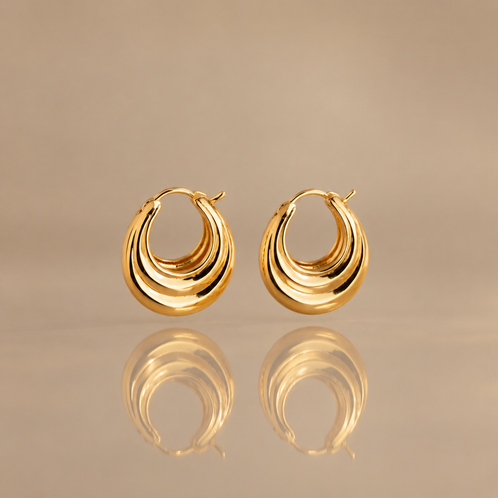 Sculpted Oval Hoop Earrings