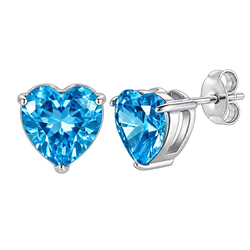 Serene Heart Birthstone Studs