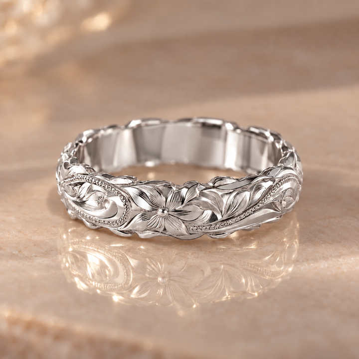 Floral Engraved Ring