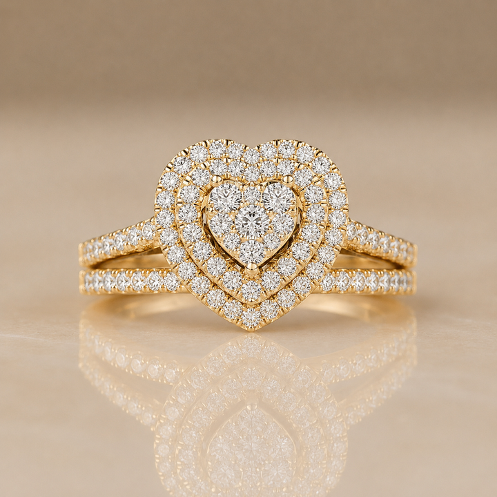 Heart Halo Duo Ring