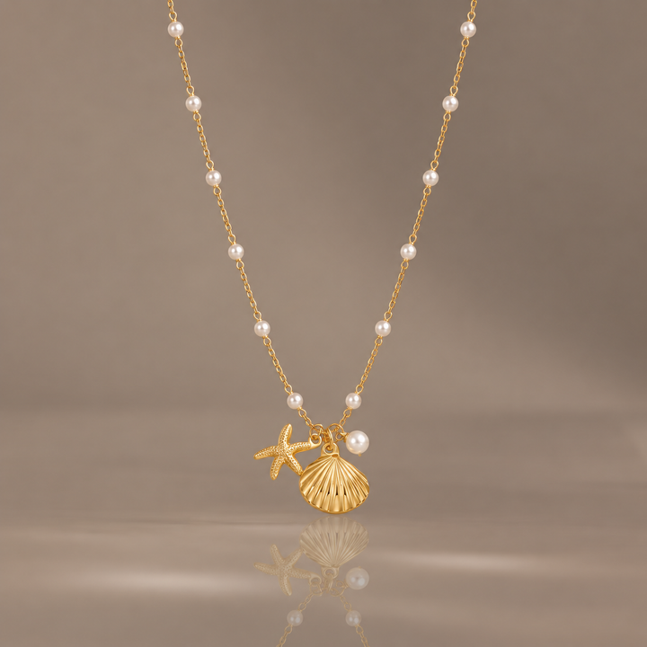 Seashell Star Pearl Necklace