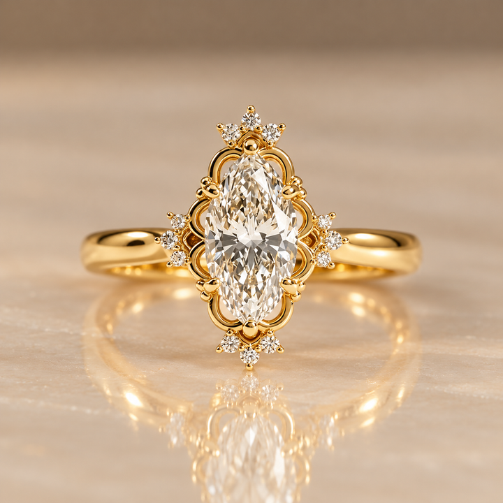 Regal Marquise Crown Ring