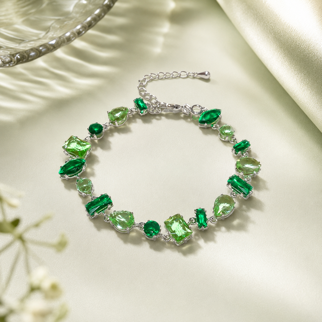 Rainbow Gemstone Charm Bracelet