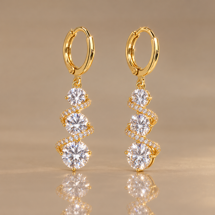 Crystal Twist Drop Earrings