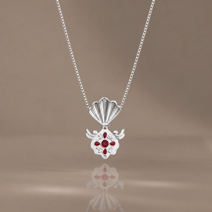 Colorful Gem Shell Flip-Open Necklace