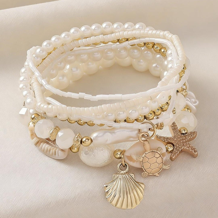 Ocean Pearl Charm Bracelet Set