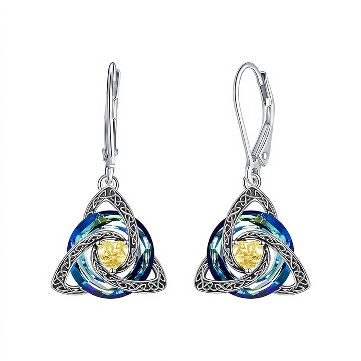 Trinity Knot Birthstone Earrings