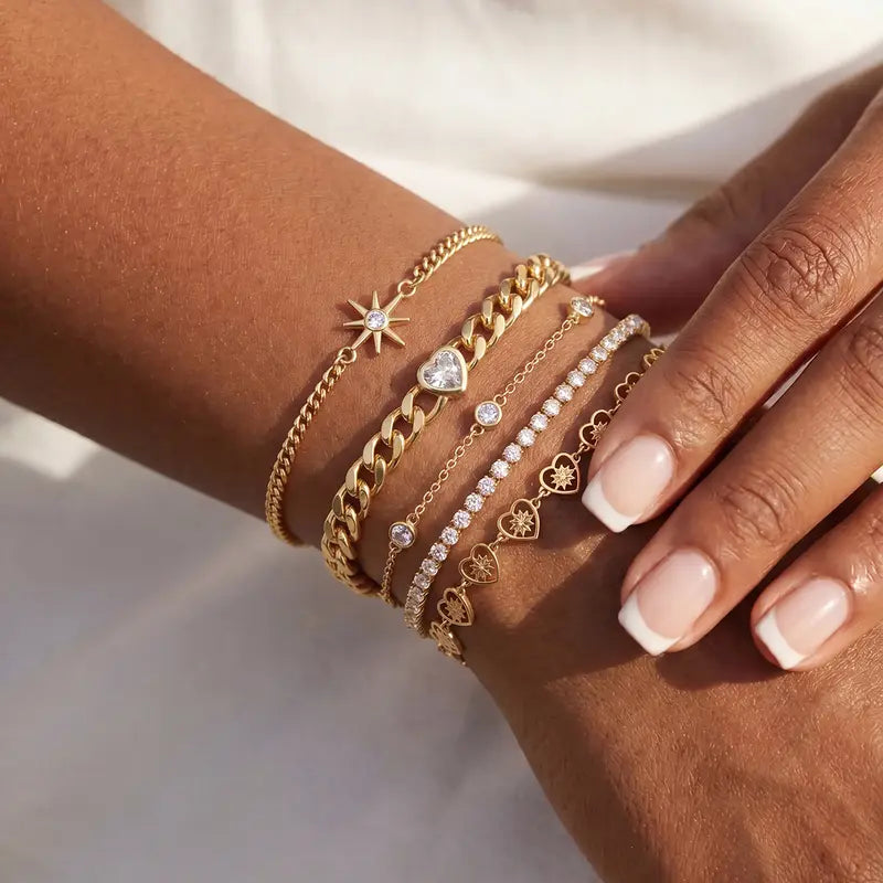 Golden Layered Charm Bracelet