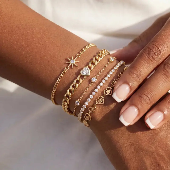 Golden Layered Charm Bracelet