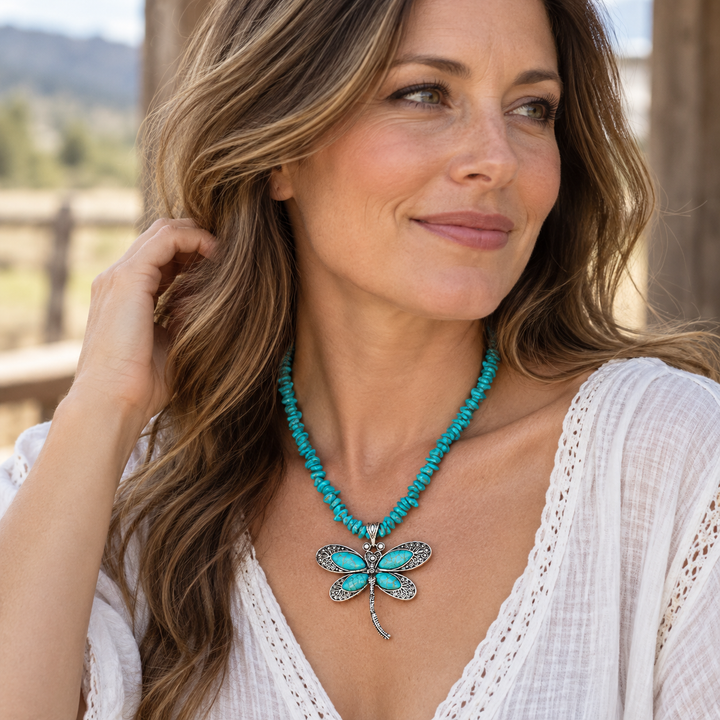 Dragonfly Statement Pendant Necklace