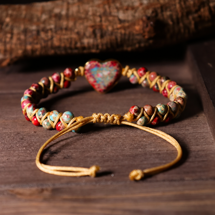 Heart Imperial Stone Woven Bracelet