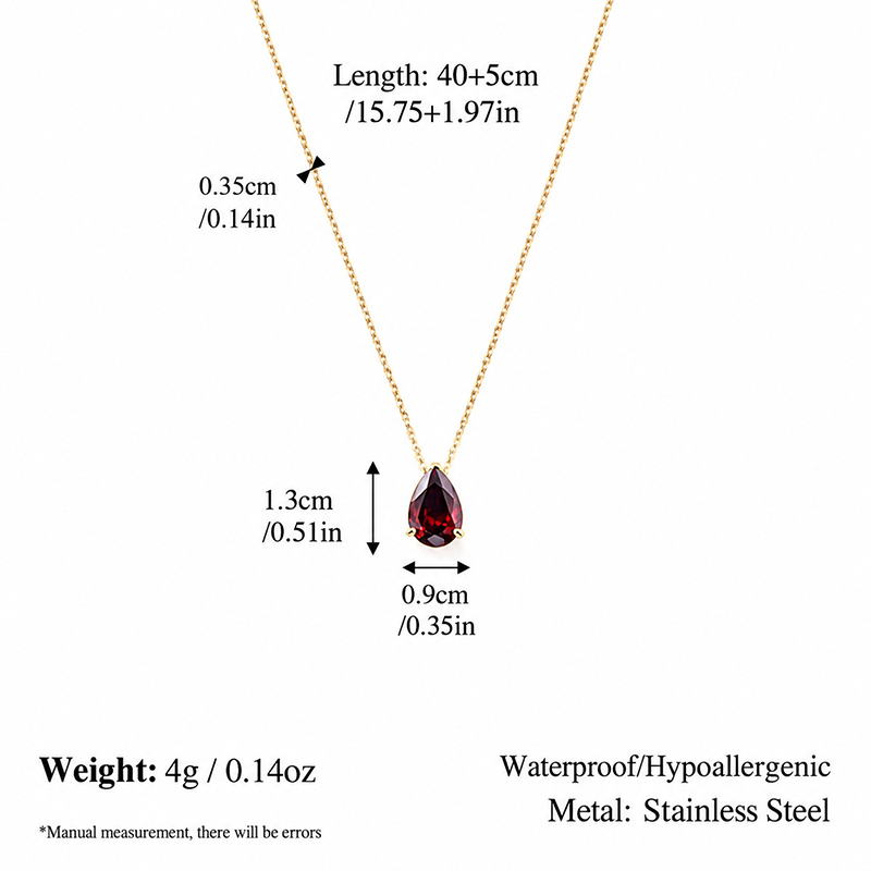 Birthstone Teardrop Necklace