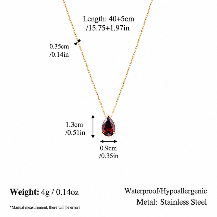 Birthstone Teardrop Necklace