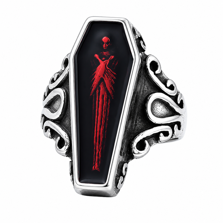 Gothic Coffin Figure Ring