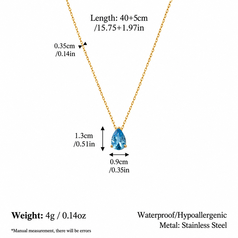 Birthstone Teardrop Necklace