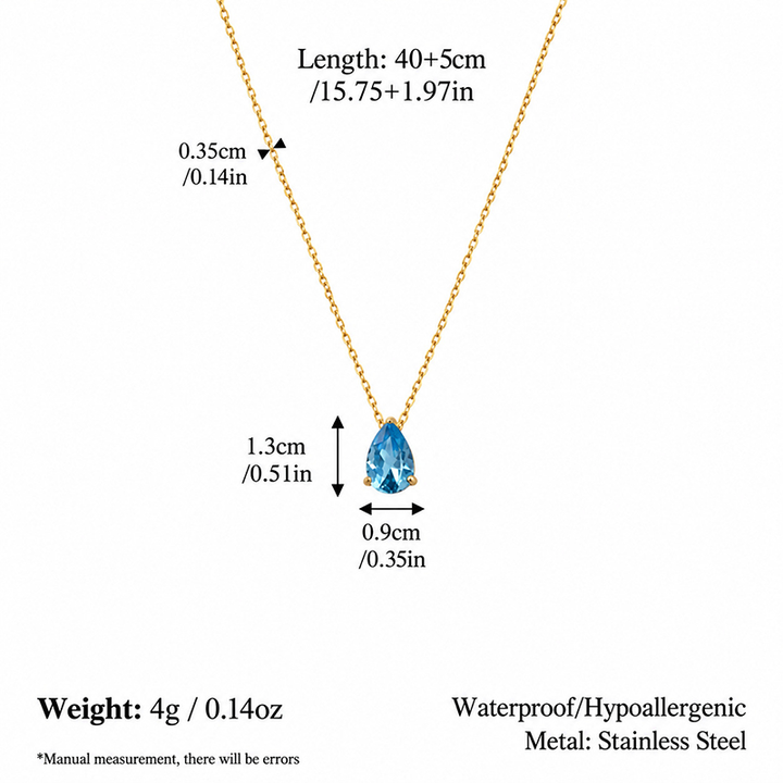 Birthstone Teardrop Necklace