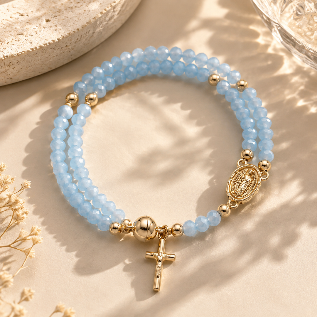 Cross Charm Beaded Bracelet