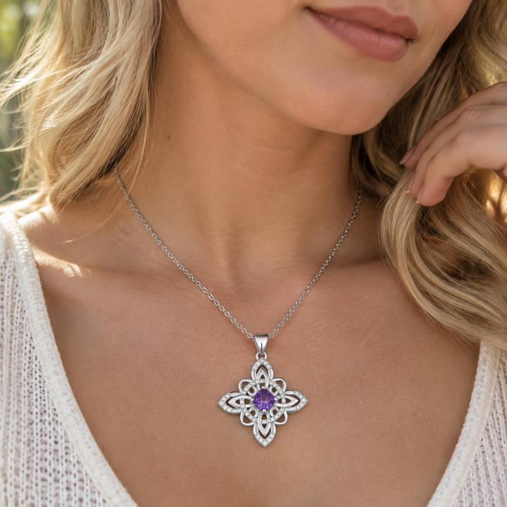 Celtic Birthstone Bloom Necklace