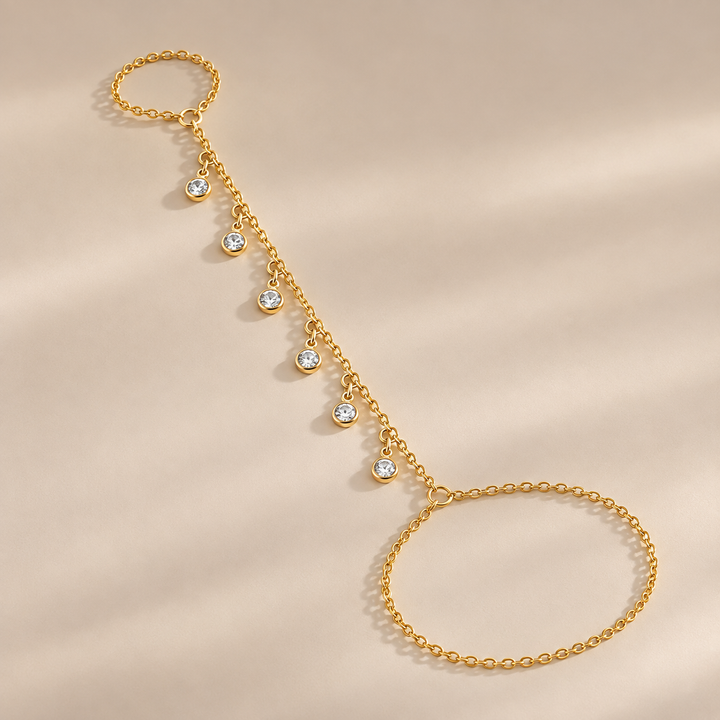Dainty Zircon Hand Chain Bracelet