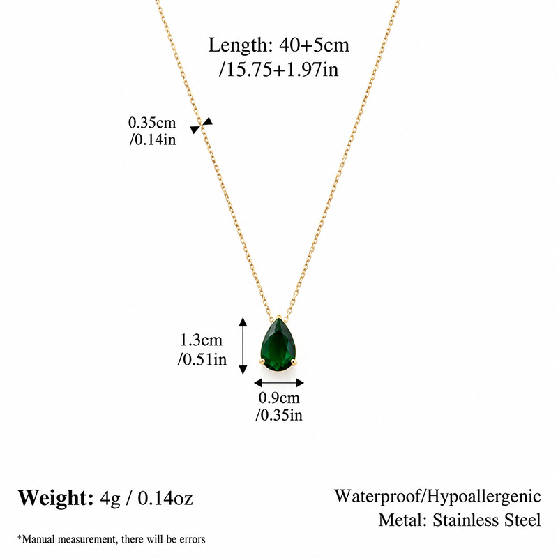 Birthstone Teardrop Necklace