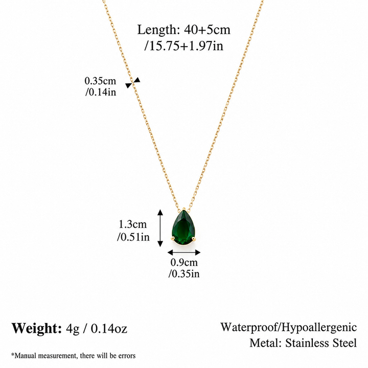 Birthstone Teardrop Necklace