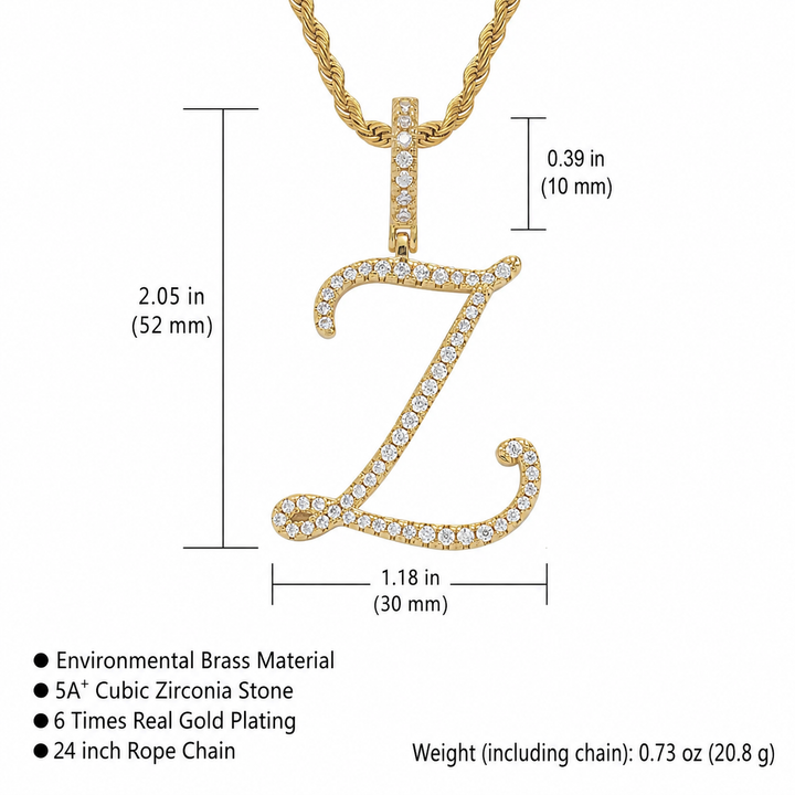 Personalized Letter Zircon Pendant Necklace