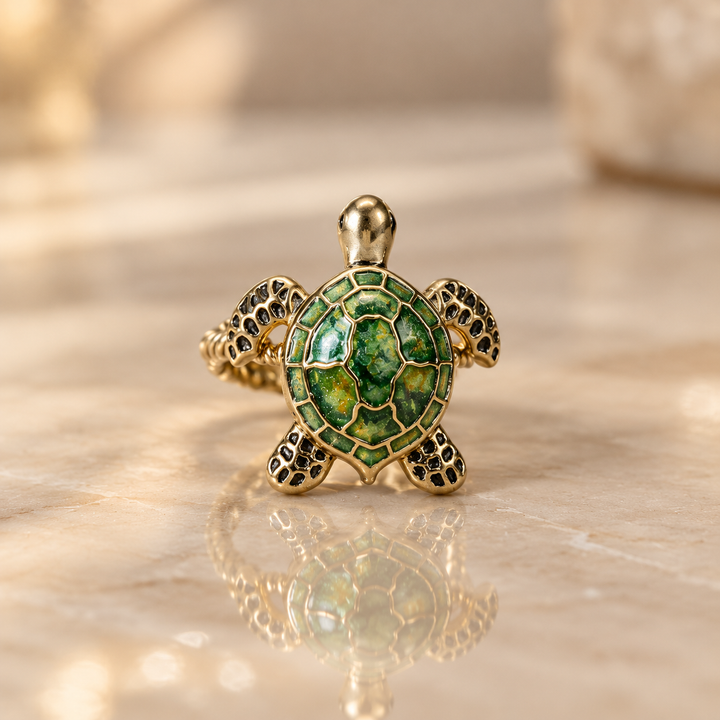 Sea Turtle Enamel Ring