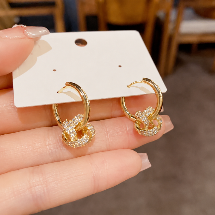Crystal Knot Hoop Earrings