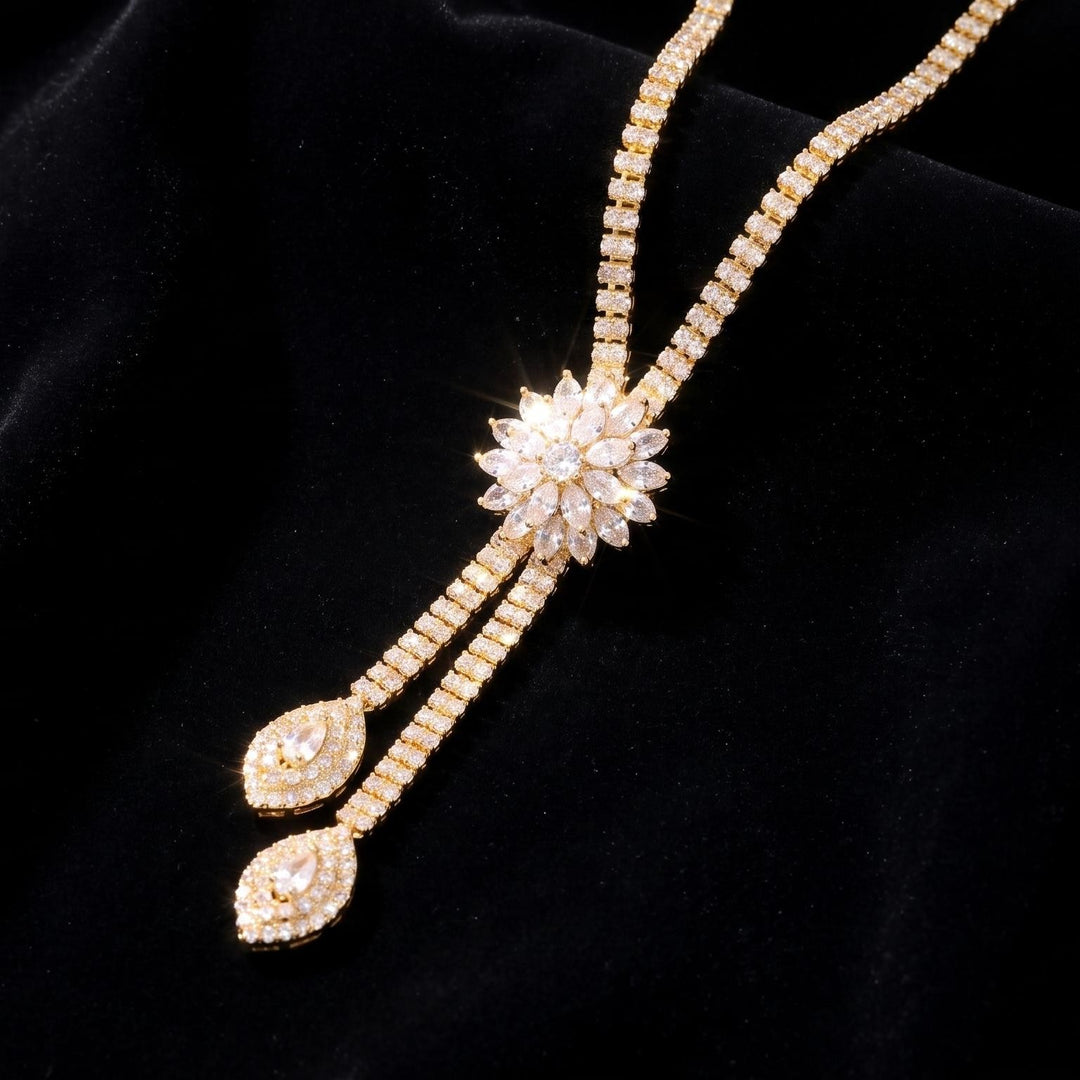 Crystal Flower Zirconia Jewelry Set