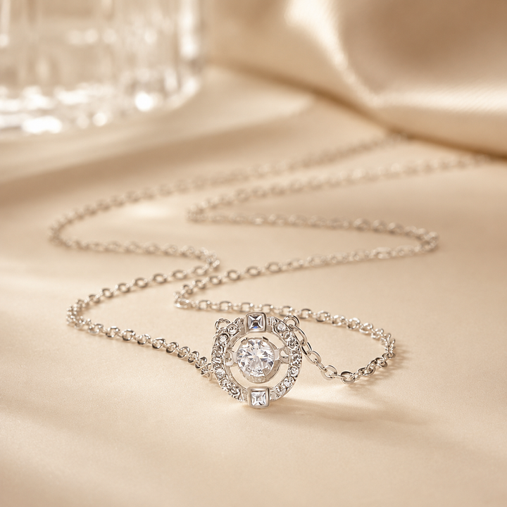 Round Zircon Pendant Necklace