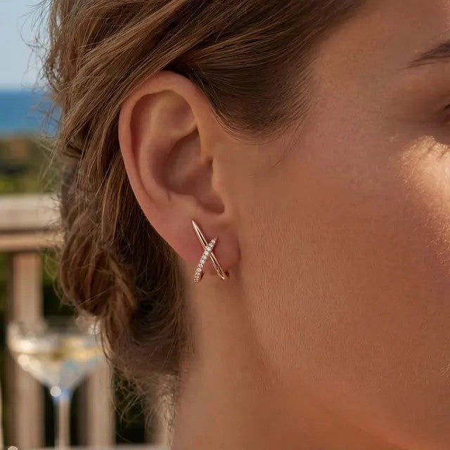 Crossed Spark Earrings